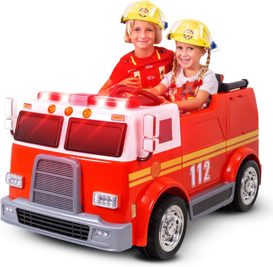 Large Electric Fire truck with Accessories - Direct Drive + Remote Control
